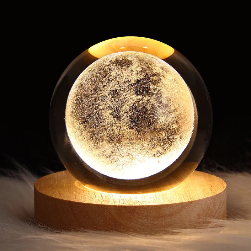 LED Galaxy Crystal Ball Night Light – Table Lamp for Bedroom.