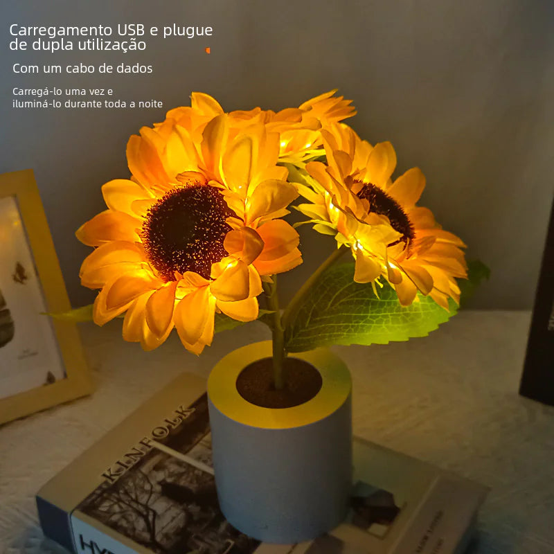 Rechargeable Sunflower LED Night Light for Bedroom Decor